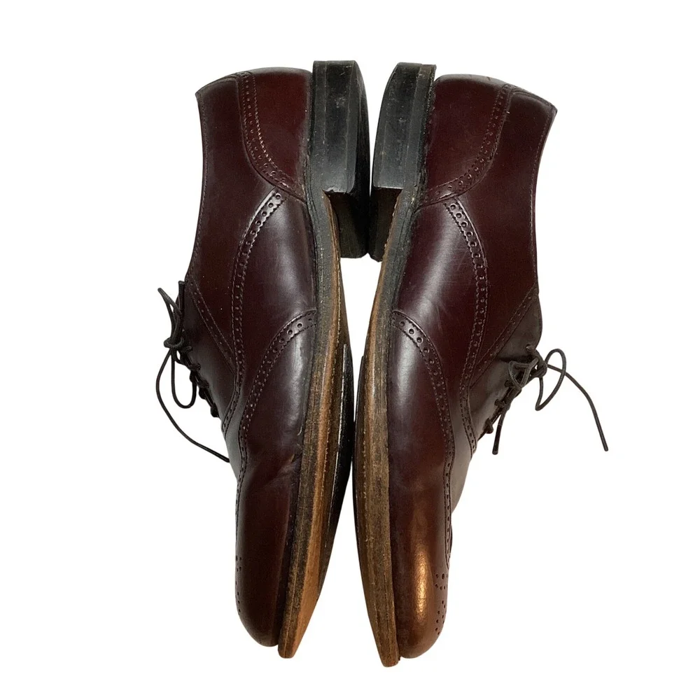 Dexter Wingtip Oxford Mens 10.5 N Burgundy Leather Classic Preppy Dress Shoes